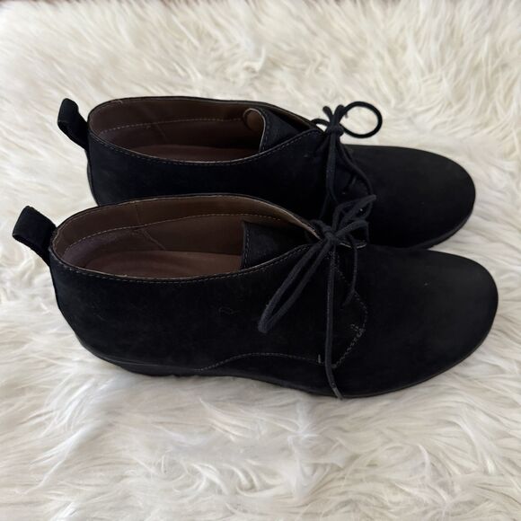 Dansko Ankle Wedge Boots Womens EU 41 Black Suede Leather Lace Up Oxford Shoes - Picture 2 of 11